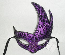 Animal Print Mask Black/Purple - Click Image to Close